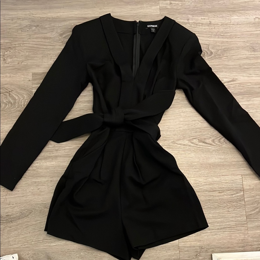 Express Black Long Sleeve Romper